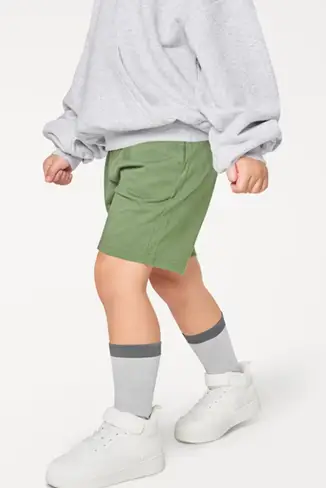 green super comfy denim shorts manufactured by jgr enterprises for kids
